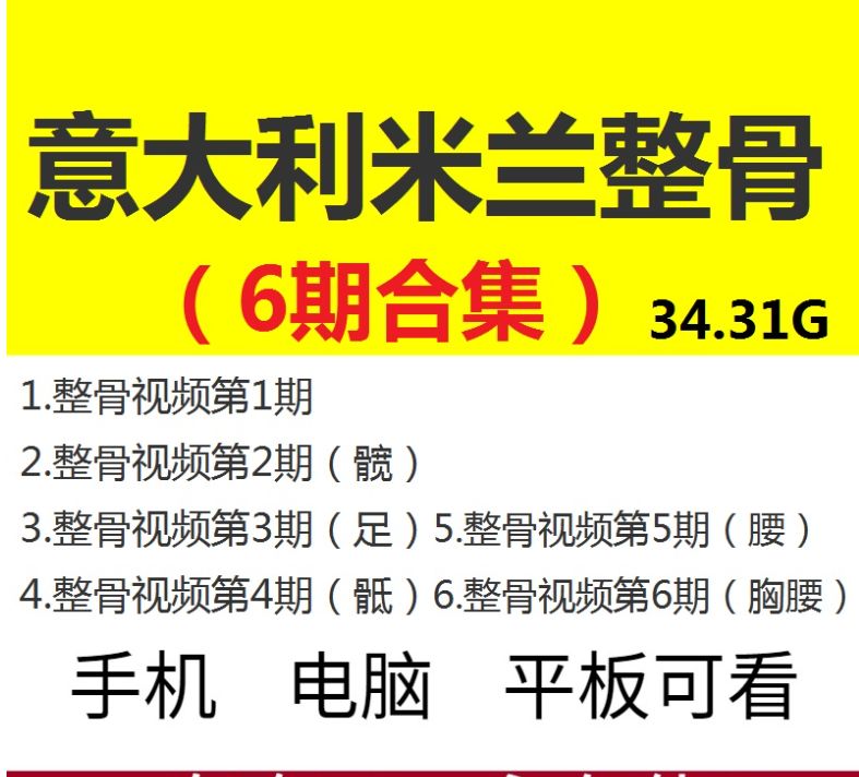 意大利米兰整骨课程6期培训全套高清视频教程-中医免费自学网